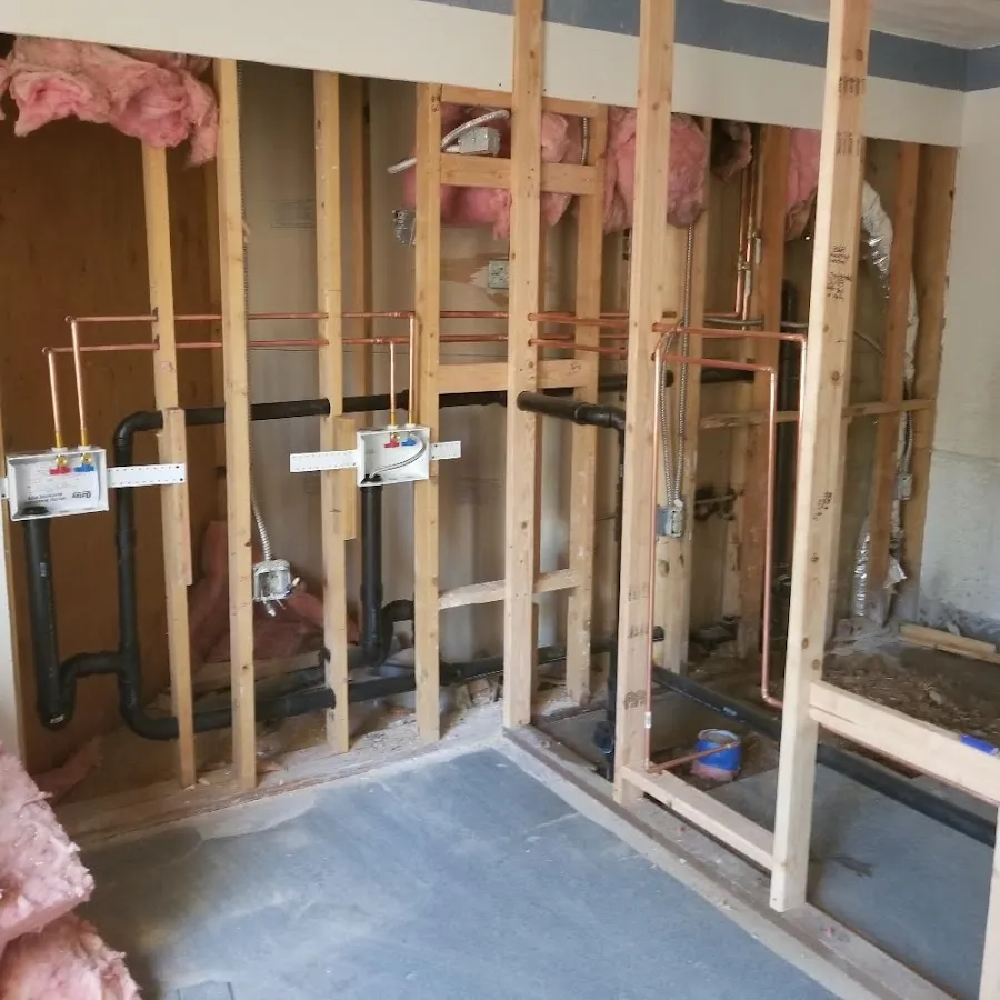 Copper pipe rough-in and plumbing installation in Meadow Lakes